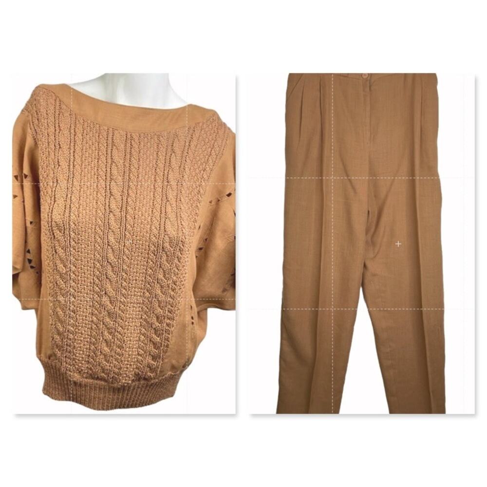 Vintage Brown Cable Knit Sweater